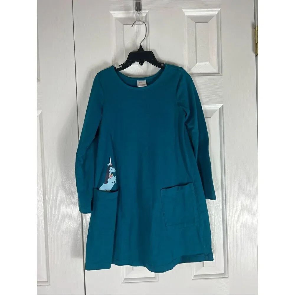 Hanna Andersson Girls Teal Dress Size 120 US 6/7